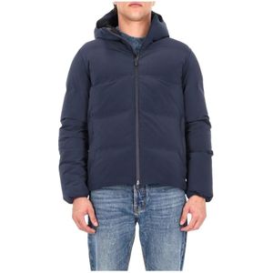 Herno, Heren, Jassen, Blauw, Maat: M Leer,