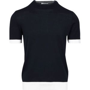 Paolo Pecora, Heren, Tops, Blauw, Maat: XL Katoen,