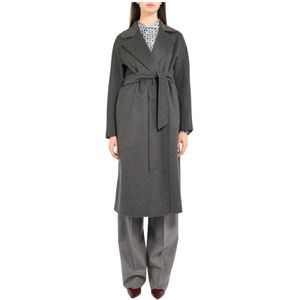 Max Mara Studio, Dames, Mantels, Grijs, Maat: M Zijde,
