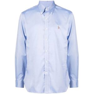 Polo Ralph Lauren, Heren, Overhemden, Blauw, Maat: 2XL Katoen,