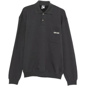Gr10K, Heren, Tops, Grijs, Maat: M Katoen,