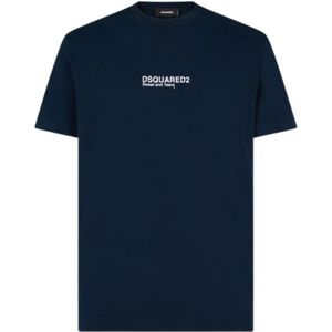Dsquared2, Heren, Tops, Blauw, Maat: XL Katoen,