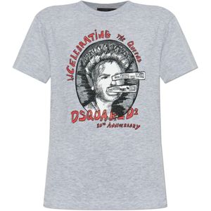 Dsquared2, Dames, Tops, Grijs, Maat: M Katoen,