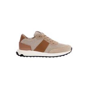 Tod's Luxe Beige Leren Sneakers , Multicolor , Heren , Maat: 44 EU