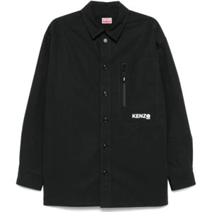 Kenzo, Heren, Overhemden, Zwart, Maat: L