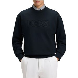 Boss, Heren, Sweatshirts & Hoodies, Blauw, Maat: S