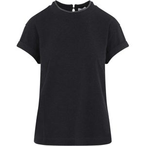 Brunello Cucinelli, Dames, Tops, Grijs, Maat: M Katoen,