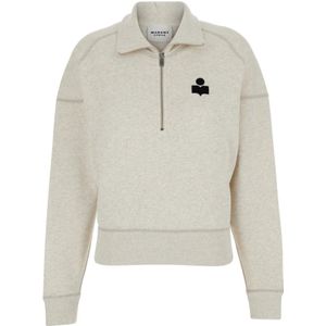 Marant étoile, Dames, Sweatshirts & Hoodies, Wit, Maat: 2XS Katoen,