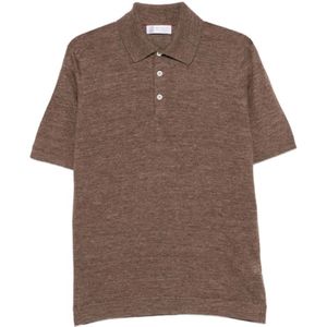 Brunello Cucinelli, Heren, Tops, Beige, Maat: M Katoen,