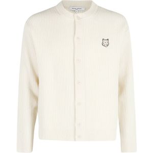 Maison Kitsuné, Heren, Truien, Wit, Maat: L Wol,