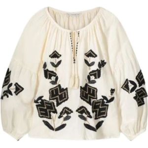 Summum Woman, Dames, Blouses & Shirts, Beige, Maat: M Katoen,