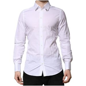 Dolce & Gabbana, Heren, Overhemden, Wit, Maat: M Katoen,