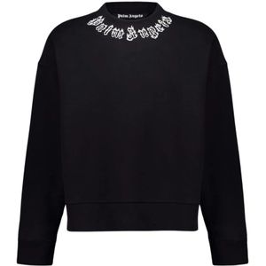 Palm Angels, Heren, Sweatshirts & Hoodies, Zwart, Maat: S Katoen,
