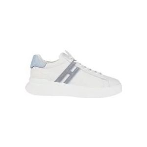 Hogan Wit/Blauw H580 Sneakers , White , Heren , Maat: 43 1/2 EU