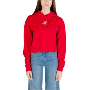 Tommy Jeans, Dames, Sweatshirts & Hoodies, Rood, Maat: M Katoen,