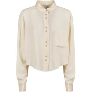 Forte Forte, Dames, Blouses & Shirts, Beige, Maat: L Velours,