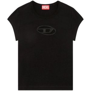 Diesel, Dames, Tops, Zwart, Maat: S Katoen,