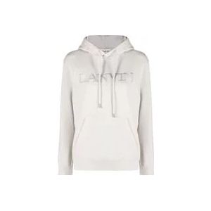 Lanvin Elegant Geborduurde Regular Fit Hoodie , White , Dames , Maat: M