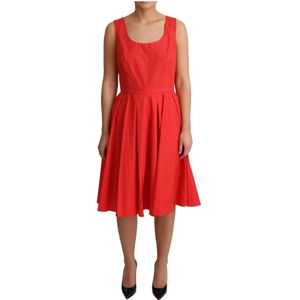 Dolce & Gabbana, Dames, Jurken, Rood, Maat: S Katoen,