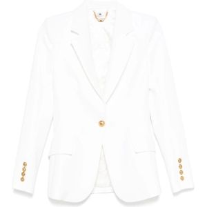 Elisabetta Franchi, Dames, Jassen, Wit, Maat: XL Poliester,