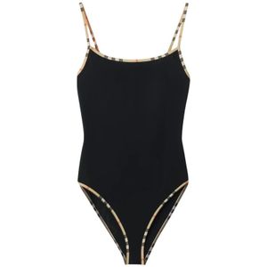 Burberry, Dames, Badkleding, Zwart, Maat: XS Nylon,