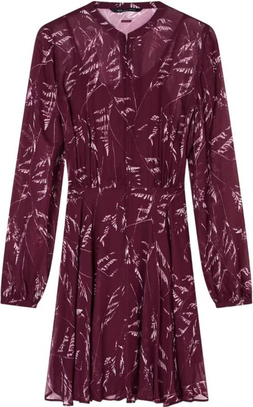 A|X Armani Exchange - XW001018AF12051FA029 - Flare Jurk - Granaatappel - Lange Mouwen