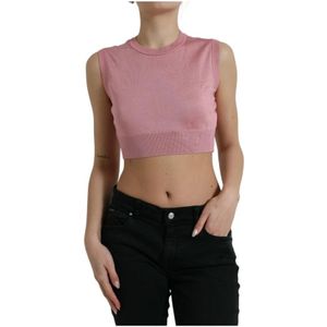 Dolce & Gabbana - Crop Top - Pink - 100% Zijde
