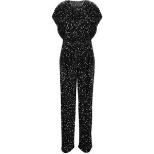 Elisabetta Franchi, Dames, Jumpsuits & Playsuits, Zwart, Maat: M Poliester,