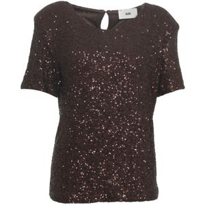 Solotre, Dames, Blouses & Shirts, Bruin, Maat: S