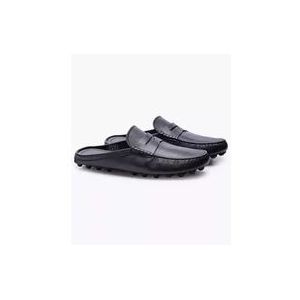 Tod's Nappa Leren Muiltjes met Gestikte Band en Plateau - Zwart, Maat 8 , Black , Heren , Maat: 40 1/2 EU