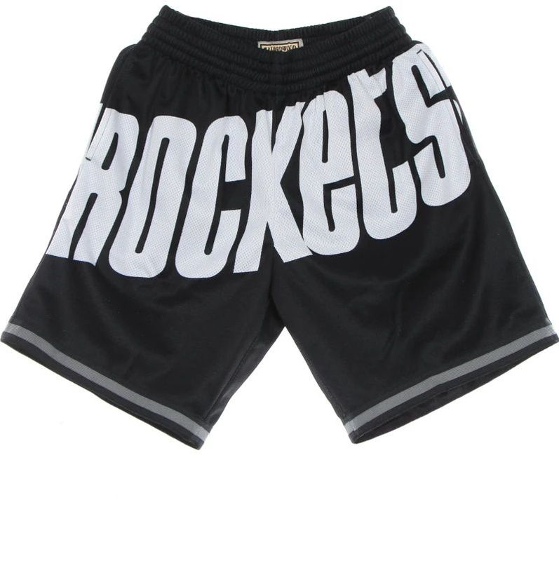 Mitchell & Ness - NBA Big Face - Basketbalshorts - Zwart - Heren - Polyester
