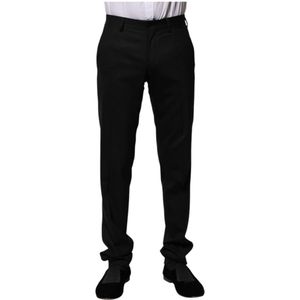 Dolce & Gabbana, Heren, Broeken, Zwart, Maat: XS Wol,