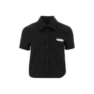 Dsquared2 Stijlvolle Zwarte Poplin Overhemd , Black , Dames , Maat: 2XS