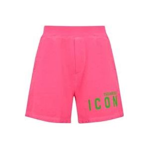 Dsquared2 Roze Bermuda Shorts van Katoen , Pink , Heren , Maat: S