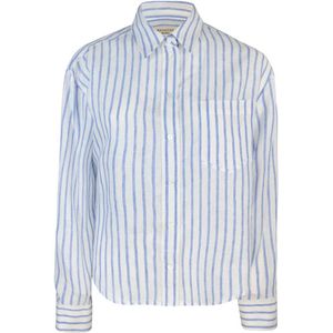 Max Mara, Dames, Blouses & Shirts, Blauw, Maat: S Linnen,