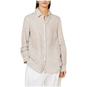 Weekend, Dames, Blouses & Shirts, Beige, Maat: M Katoen,