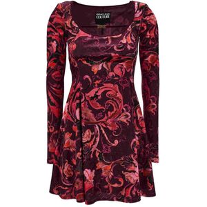 Versace, Dames, Jurken, Paars, Maat: 2XS Poliester,