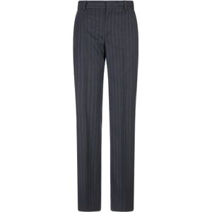 Moschino, Dames, Broeken, Blauw, Maat: S Wol,