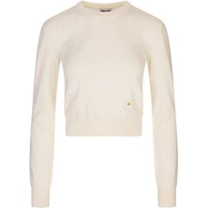 Moschino, Dames, Truien, Wit, Maat: S Zijde,