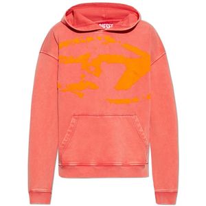 Diesel, Heren, Sweatshirts & Hoodies, Rood, Maat: L Katoen,
