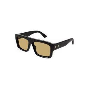 Gucci Zwart/bruine zonnebril Gg1461S , Black , Heren , Maat: 55 MM