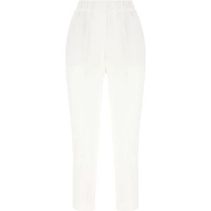 Brunello Cucinelli, Dames, Broeken, Wit, Maat: M Zijde,