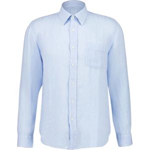 120% Lino, Heren, Overhemden, Blauw, Maat: M Linnen,