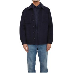 Guess, Heren, Jassen, Blauw, Maat: S Wol,