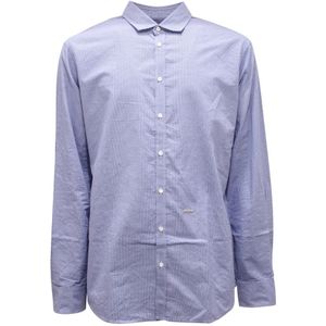 Dsquared2, Heren, Overhemden, Blauw, Maat: 2XL
