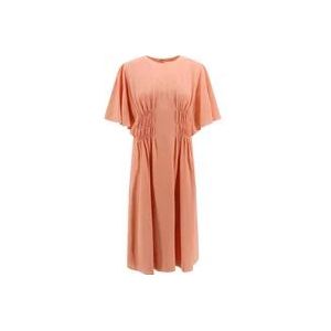 Chloé Zijden jurk met voorpand draperie , Pink , Dames , Maat: L