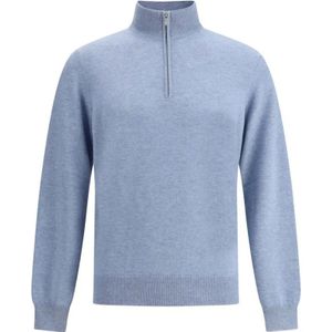 Brunello Cucinelli, Heren, Truien, Blauw, Maat: S Kasjmier,