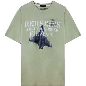 Aeronautica Militare, Heren, Tops, Groen, Maat: M Katoen,