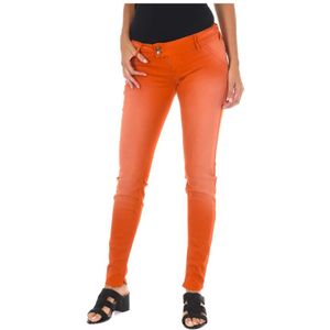 Met, Dames, Jeans, Oranje, Maat: W25 Denim,