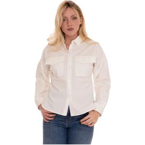 Weekend Max Mara, Dames, Blouses & Shirts, Wit, Maat: L Katoen,